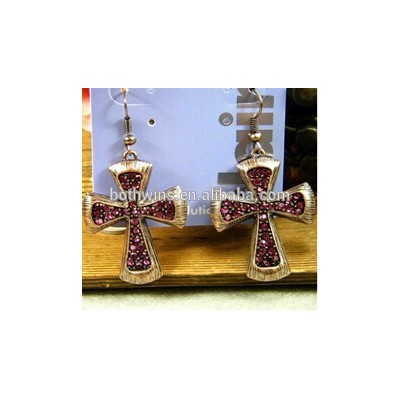 Diamond Cross Ear Ring