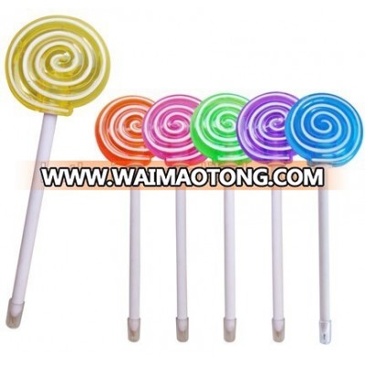 Lolipop Shaped Plastic Light Pen/Cute Style Ballpen for Students