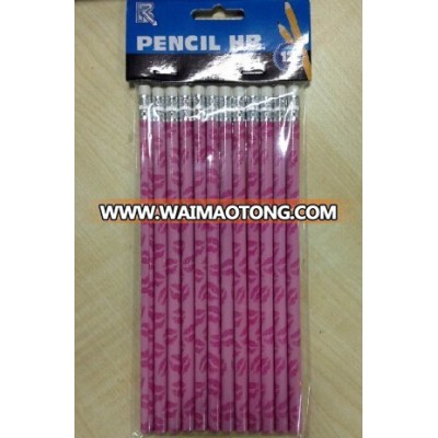 Handwriting Poplar Wood Pink Pencil