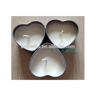 Love Shape White Candle with Tin Box