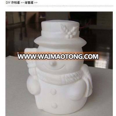 DIY White Snowman Shaped Saving Money Pot