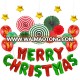 Christmas Party Decors Set Hanging Paper Fans and Balloons For Christmas Events Accessories