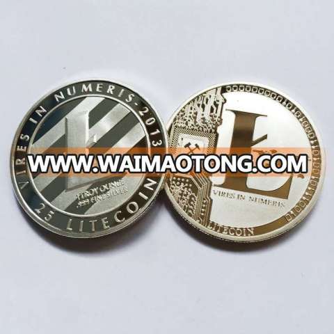 high quality cheap price gold silver plated Litecoin coin